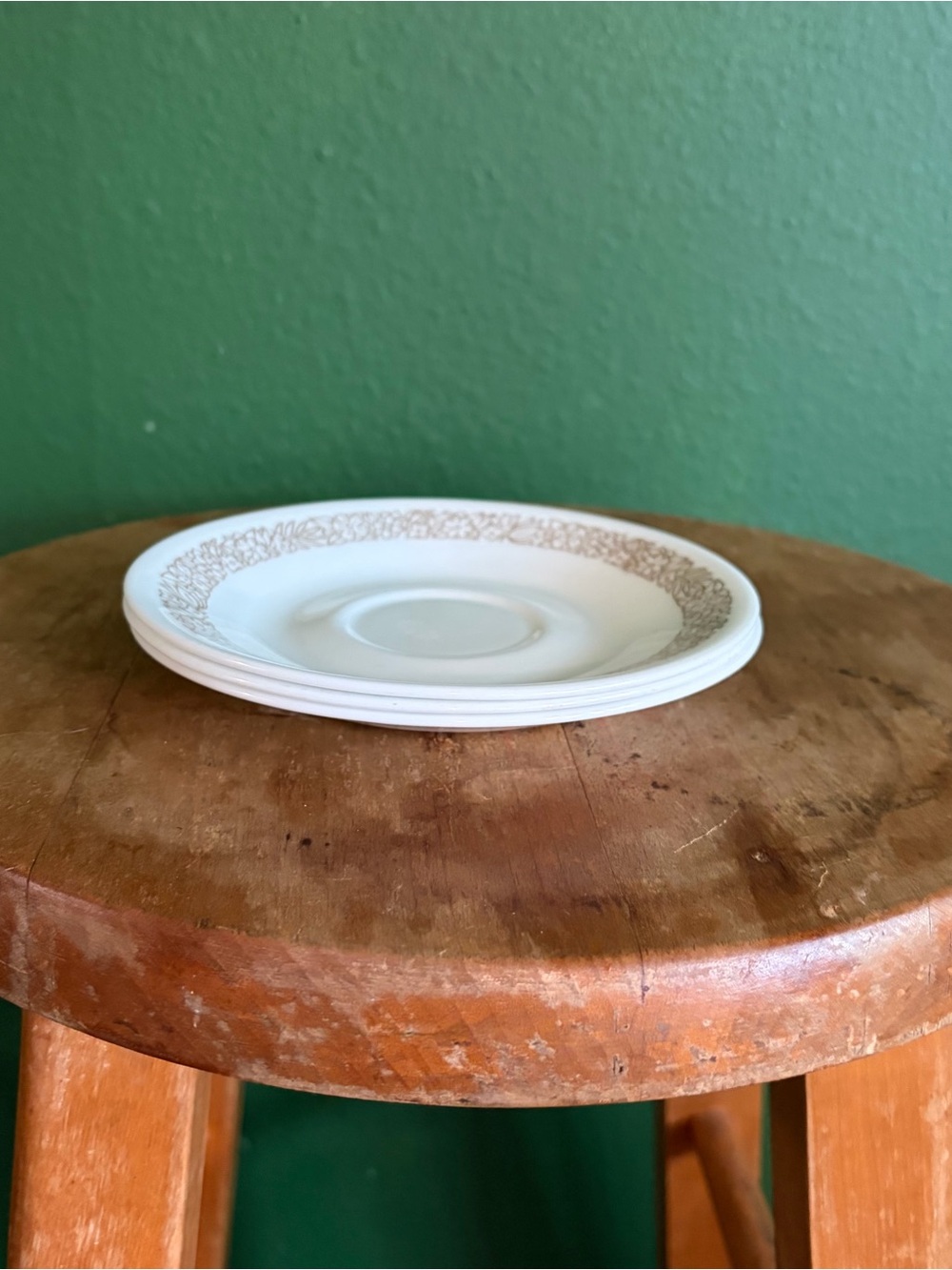 Vintage Corelle Woodland Brown tea saucer set of 3